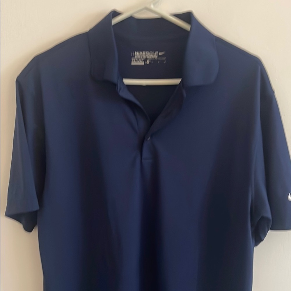 Nike Blue Polo Shirt Athletic Casual Wear golf